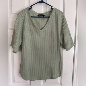 Women's Green V-Neck Top